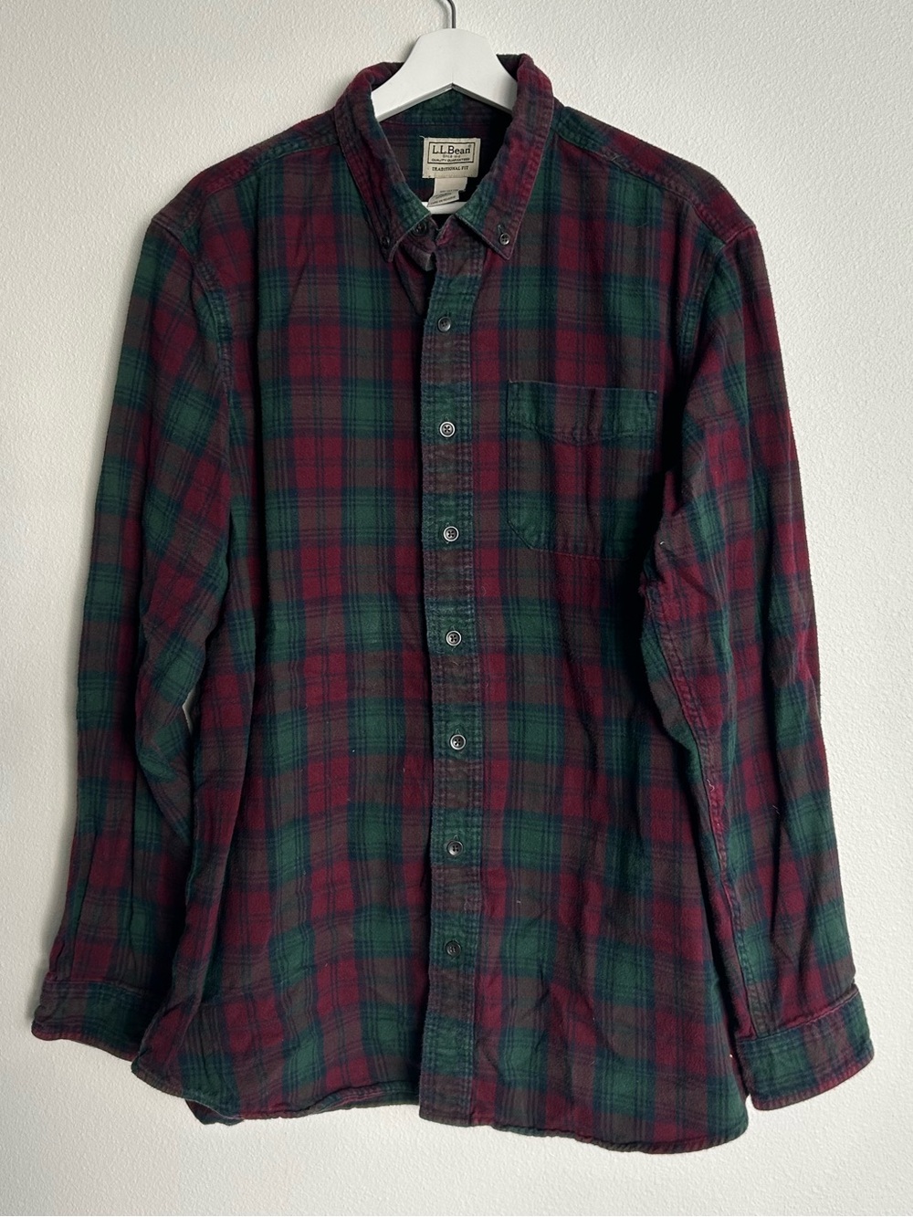 L.L. Bean VTG Red & Green Gorpcore Outdoors  Flannel Shirt- L Tall